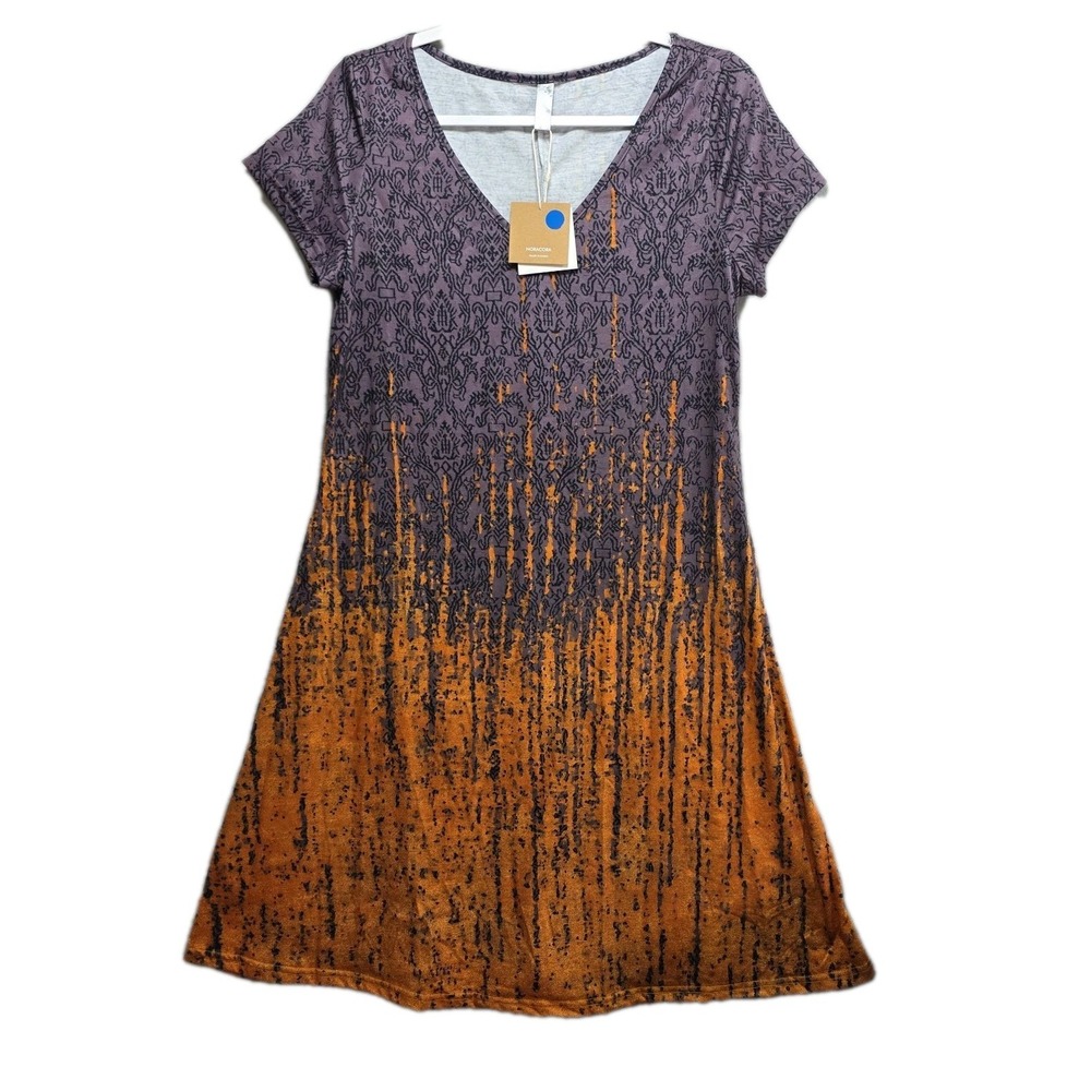 Noracora Aline Colorful‎ Dress Womens M Purple Orange Ikat Ombre New
